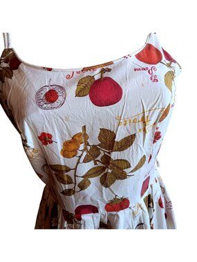True Vintage Dress 6 MCM 1960's French Fruit Pattern Summer Dress Sleeveless
